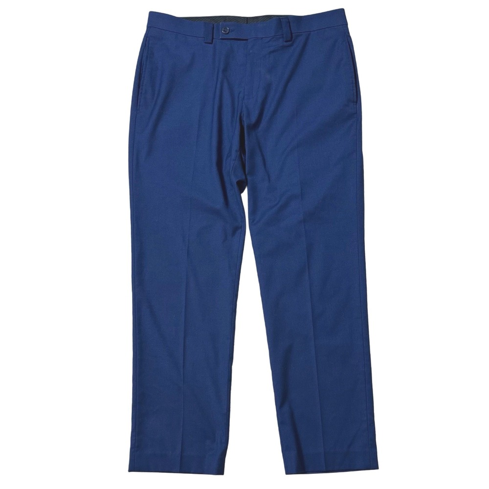 Calvin Klein Dress Pants Slim Fit Flat Front Blue Mens 34W x 30L